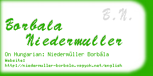 borbala niedermuller business card