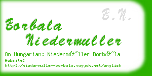 borbala niedermuller business card
